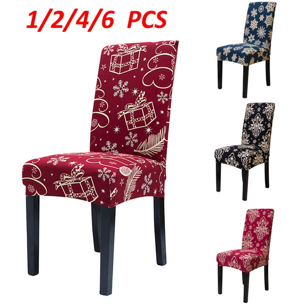 Christmas Dining Chair Seat Covers Xmas Party Removable Slip Stretch Slipcover